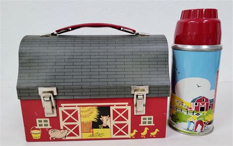 red barn lunch box for sale 